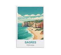 Plaque en métal vintage Sagres Portugal, affiche murale rétro pour maison, caverne d'homme, café, bar, décoration murale, 15 x 30 cm