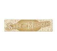 Plaque en métal vintage Salle de Musique Texte Note