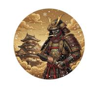 Plaque en métal vintage Samurai Warrior Armor Fortress Commander Cloud Heritage - Décoration murale pour café, club, bar, bureau, jardin - 20,3 x 20,3 cm
