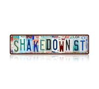 Plaque en métal vintage Shakedown St - Plaque de rue - Décoration murale - Poster Grateful Dead - 40 x 10 cm