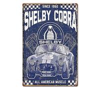 Plaque en métal vintage Shelby Cobra American Muscle Car - Décoration murale - Plaque de porte - 20 x 30 cm