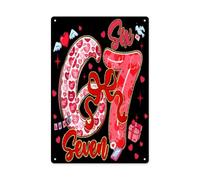 Plaque en métal vintage « Six Seven Coquette Girl Bow Cool Meme 67 » pour la Saint-Valentin, idéale pour la maison, le bureau, la cuisine, le bar, le café, le jardin ou la ferme. Dimensions : 20 x 30
