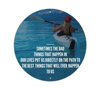 Plaque en métal vintage « Sometimes The Bad Things That Happen in Our Lives Put Us Directly on The Path to The Best Things That Will Ever Happen to Us » - Décoration murale pour café, club, bar