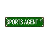 Plaque en métal vintage « Sports Agent » de St. Louis, plaque de rue, décoration murale pour la maison, la salle de bain, le bar, le café ou le garage, 40,6 x 10,2 cm