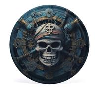 Plaque en métal vintage squelette de pirate pour extérieur rétro pour jardin, décoration murale, décoration murale, extérieur, 30 x 30 cm