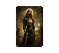 Plaque en métal vintage St. Jeanne d'Arc en tant que sainte patronne, pub, club, café, bar, maison, décoration murale, affiche rétro 20 x 30 cm