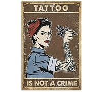 Plaque en métal vintage Tattoo Is Not A Crime 20,3 x 30,5 cm