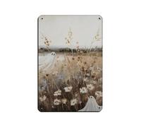 Plaque en métal vintage The Enchanting Ghost Among The Wildflowers pour pub, club, café, bar, maison, décoration murale, affiche rétro 20 x 30 cm