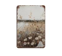 Plaque en métal vintage The Enchanting Ghost Among The Wildflowers pour pub, club, café, bar, maison, décoration murale, affiche rétro 20 x 30 cm