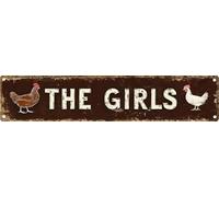 Plaque en métal vintage The Girls, convient pour la maison, la rue, le magasin, le garage, le bar, la ferme, le jardin - Plaque en métal multifonction pour une utilisation en intérieur/extérieur 10,2