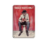 Plaque en métal vintage The Man on the Toilet Reading The Art of Satire pour pub, club, café, bar, maison - 20 x 30 cm