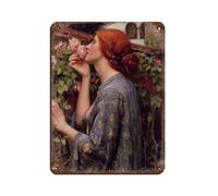 Plaque en métal vintage The Soul of The Rose par John William Waterhouse pour pub, club, café, bar, maison, décoration murale, 30 x 40 cm