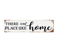 Plaque en métal vintage « There Is No Place Like Home » - Décoration murale - 10,2 x 40,6 cm
