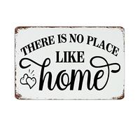Plaque en métal vintage « There Is No Place Like Home » pour décoration d'intérieur pour chambre à coucher, chambre à coucher, arrière-cour 30,5 x 45,7 cm