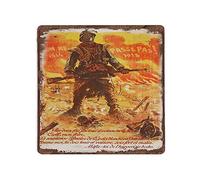 Plaque en métal vintage « They Shall Not Pass » de la Première Guerre mondiale française - Décoration murale pour entrée, galerie - Plaque murale antique pour salon, chambre à coucher, maison - 30,5 x