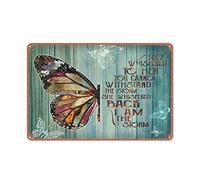 Plaque en métal vintage « They whispered to her you can't resist the storm she whispered back i am the storm » - poster papillon de style rétro - 20,3 x 30,5 cm