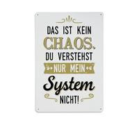 Plaque en métal vintage « This Is Not Chaos, You Just Don't Understand My System » - Décoration murale - 20,3 x 30,5 cm