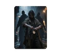 Plaque en métal vintage Time by The Thief pour pub, club, café, bar, maison, décoration murale, 30 x 40 cm