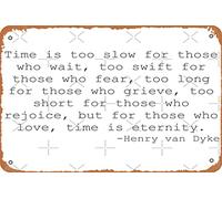 Plaque en métal vintage « Time is too slow for those who wait, Henry van Dyke » - 30,5 x 20,3 cm