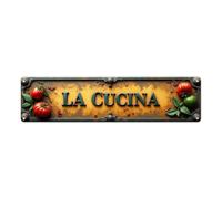 Plaque en métal vintage Tomate & Basil LA CUCINA - Décoration murale - 10,2 x 40,6 cm