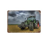 Plaque en métal vintage,Tracteur pastoral sous les nuages sombres,Vintage Art Sign Home Kitchen Bar Cafe Club Cave Décoration Tin Sign-20 x 30 cm (8 x 12 inch) K93