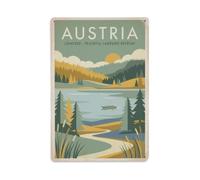 Plaque en métal Vintage Travel Austria Tranquil Waters