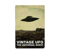 Plaque en métal vintage UFO The Universal Quest