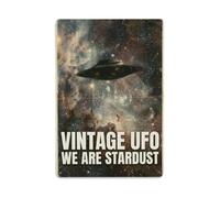 Plaque en métal vintage UFO WE ARE STARDUST