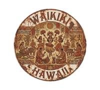 Plaque en métal vintage Waikiki Hawaii Culture