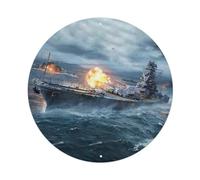 Plaque en métal vintage « War Japanese Battleship Yamato Engaging The Enemy » - Décoration murale pour café, club, bar, bureau, jardin - 20,3 x 20,3 cm
