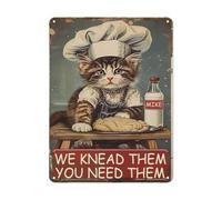 Plaque en métal vintage « WE KNEAD THEM YOU NEED THEM » pour décoration murale de chambre, panneau rétro pour maison, bureau, club, café, bar, salle de bain, affiche murale, décoration - 20,3 x 30,5 c