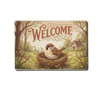 Plaque en métal vintage Welcome Sparrow Easter Joy