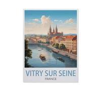 Plaque en métal,Vitry Sur Seine France,Pour maison, cuisine, bar, café, club, grotte(30x40cm)12x16 inch-AO35