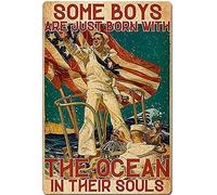 Plaque en métal Voilier, Dance with The Waves Move with The Sea, Let The Rhythm of Water Set Your Soul Free Retro Metal Tin Sign Vintage Sign for Home Coffee Wall Decor 16x12 Inch