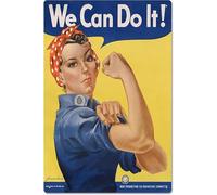 Plaque en métal « We Can Do It », féminisme, inspiration, citation de motivation, Rosie la riveteuse, pour la maison, la chambre à coucher, le bureau, décoration murale, 30,5 x 40,6 cm