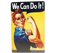Plaque en métal « We Can Do It » pour restaurant, bureau, décoration murale, 30,5 x 20,3 cm