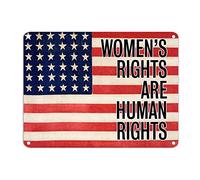 Plaque en métal « Women's Rights Are Human Rights » « God Is Life » - 30,5 x 40,6 cm - Résistante à la décoloration - Vintage - Pour maison, bar, chambre, salle à manger, garage, cuisine