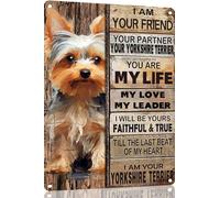 Plaque en métal Yorkshire Terrier - Décoration murale vintage « I Am Your Friend » - Cadeau pour les amateurs de chiens - Décoration murale amusante pour décoration d'intérieur - 20,3 x 30,5 cm