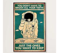 Plaque en métal « You Don't Have To Brush All Your Teeth » - Plaque vintage amusante en aluminium pour maison, ferme, jardin, bar, salle de bain, cuisine - 20,3 x 30,5 cm