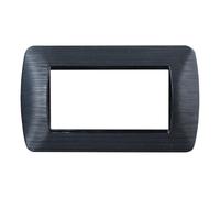 Plaque en plastique satinée, compatible avec Bticino Living, 4 modules/poti, couleur noire, design élégant et moderne, pour interrupteurs/presses, technopolymère de haute qualité
