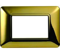 Plaque en technopolymère compatible avec série Bticino Matix 2-3-4-6 modules de couleurs assortis (3 modules, or brillant)