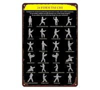 Plaque en Tôle 24 Formes Tai Chi Rustique Plaque Métal Suspendre Panneaux pour Salon Maison Décoratives Garage S
