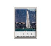 Plaque en tôle 40 x 30 cm Genève Suisse Motif ville sur le lac Léman DekoNo7