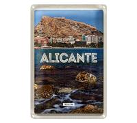 Plaque en tôle | Alicante | Espagne | Décoration vintage | 20 x 30 cm