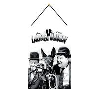Plaque en tôle bombée 20 x 30 cm avec cordon Laurel & Hardy Dick & Doof Motif âne et âne