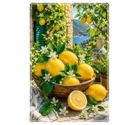 Plaque en tôle - Citrons - Méditerranée Amalfi Décoration murale 20 x 30 cm