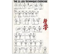 Plaque en Tôle Connaissances du Karaté l'exercice De La Technique des 21 Jambes Taekwondo Plaque Métallique Fer Panneaux pour Toilettes Cuisine Bureau Cour S
