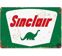 Plaque en tôle épaisse style rustique standard Sinclair Gas Oil pour décoration murale de garage, atelier, station-service 6X8 pouces