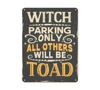 Plaque en Tôle Parking Réservé Aux Sorcières. Tous Les Autres Seront des Crapauds. Plaque Métallique Rétro Accessoires pour Jardin Garage Salle De Bain Café S
