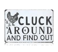 Plaque en tôle rétro en métal - Panneau amusant - Pour poulailler, ferme - 20 x 30 cm